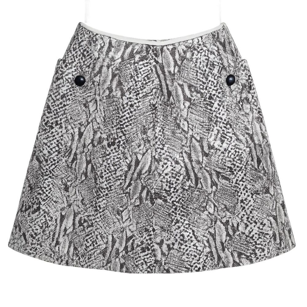 Vintage Faux Snake Vinyl MINI Skirt HAYMAKER Size 10 Black White